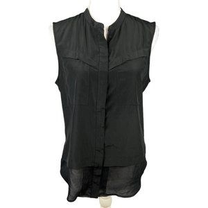 Trouve Women's Zipper Frount Sleeveless Blouse